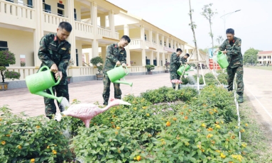  Trung đoàn 101 xây dựng doanh trại chính quy, xanh, sạch, đẹp